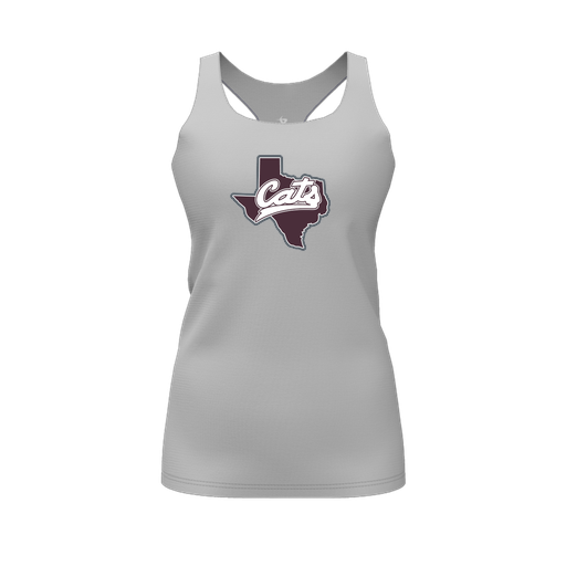 [CUS-DFW-RCBK-PER-GRY-FYS-LOGO1] Racerback Tank Top (Female Youth S, Gray, Logo 1)