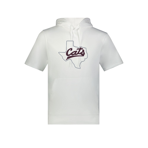 [6871.005.S-LOGO2] Men's Dri Fit Short Sleeve Hoodie (Adult S, White, Logo 2)