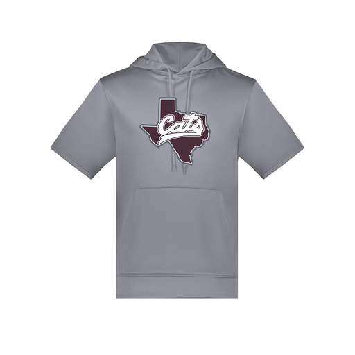 [6871.059.S-LOGO1] Men's Dri Fit Short Sleeve Hoodie (Adult S, Gray, Logo 1)