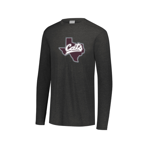 [FTLCUBBK-AXS-LOGO1] Decker Men's Tri-Blend T-Shirt - Long Sleeve (Adult XS, Black, Logo 1)