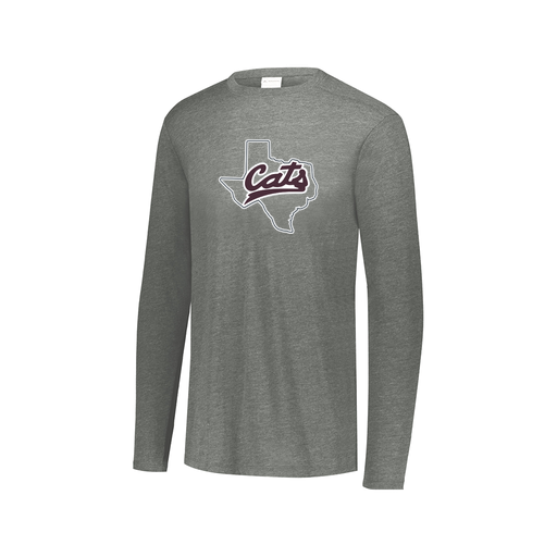 [FTLCUBGY-AXS-LOGO2] Decker Men's Tri-Blend T-Shirt - Long Sleeve (Adult XS, Gray, Logo 2)