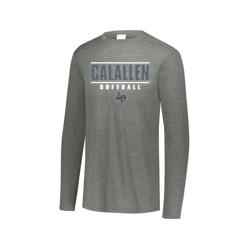 [FTLCUBGY-AXS-LOGO3] Decker Men's Tri-Blend T-Shirt - Long Sleeve (Adult XS, Gray, Logo 3)