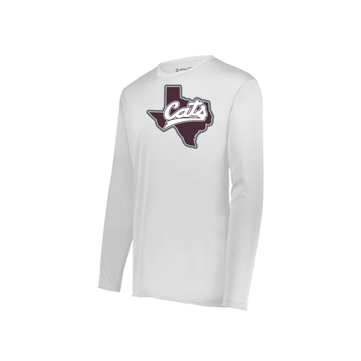 [222823.005.S-LOGO1] Youth LS Smooth Sport Shirt (Youth S, White, Logo 1)