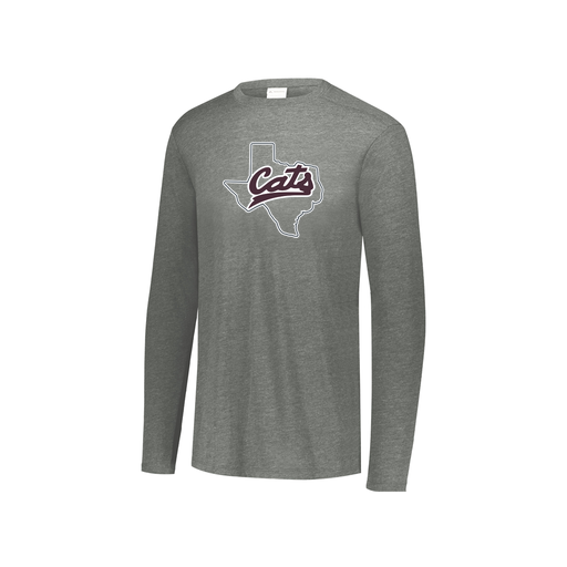 [FTLCUBGY-YS-LOGO2] Decker Youth Tri-Blend T-Shirt - Long Sleeve (Youth S, Gray, Logo 2)