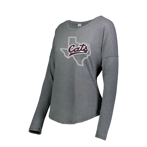 [FTLCUBGY-FAS-LOGO2] Decker Women's Tri-Blend T-Shirt - Long Sleeve (Female Adult S, Gray, Logo 2)