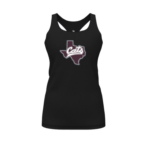 [CUS-DFW-RCBK-PER-BLK-FYS-LOGO1] Racerback Tank Top (Female Youth S, Black, Logo 1)
