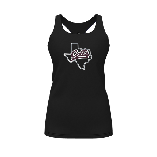 [CUS-DFW-RCBK-PER-BLK-FYS-LOGO2] Racerback Tank Top (Female Youth S, Black, Logo 2)