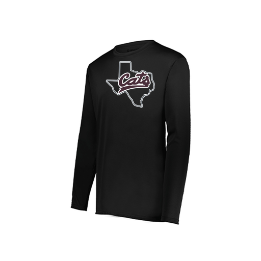 [222823.080.S-LOGO2] Youth LS Smooth Sport Shirt (Youth S, Black, Logo 2)