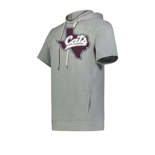 [222605-SIL-YS-LOGO1] YOUTH VENTURA SOFT KNIT SHORT SLEEVE HOODIE (Youth S, Silver, Logo 1)