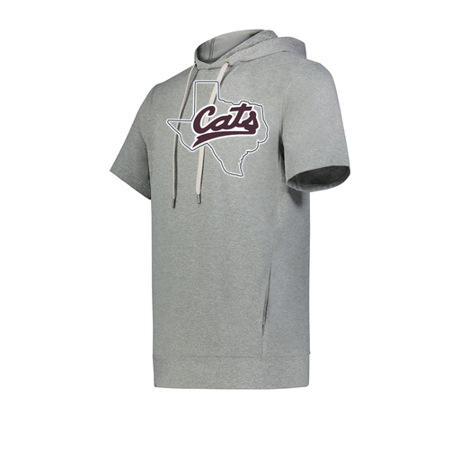 [222605-SIL-YS-LOGO2] YOUTH VENTURA SOFT KNIT SHORT SLEEVE HOODIE (Youth S, Silver, Logo 2)