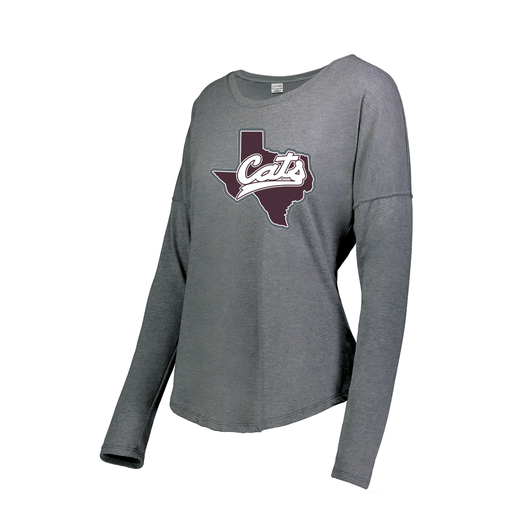 [FTLCUBGY-FAS-LOGO1] Decker Women's Tri-Blend T-Shirt - Long Sleeve (Female Adult S, Gray, Logo 1)